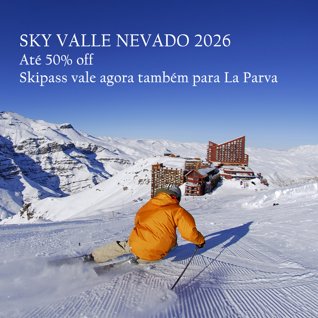 EARLY BOOKING – VALLE NEVADO 2026 ❄️🎿
As melhores tarifas do ano já estão no ar!
🔥 Descontos de até 50% na hospedagem
🔥 Passe de ski também válido para La Parva!
Curta uma das maiores áreas esquiáveis da América Latina, com neve de qualidade, pistas para todos os níveis e aquela vista incrível da Cordilheira dos Andes.
Poste suas fotos direto do restaurante Bajo Zero, a 3.200m de altitude!
Hospede-se dentro da estação nos hotéis:
🏨 Valle Nevado 5★
🏨 Puerta del Sol 4★
🏨 Tres Puntas 3★
Por que ir agora?
✔ Fácil acesso: só 2h30 de Santiago
✔ Ideal para iniciantes, famílias e grupos
✔ Excelente infraestrutura, restaurantes, lojas e piscinas aquecidas
✔ Pague em até 10x sem juros!
Nós cuidamos de tudo pra você: hospedagem, equipamentos, aulas de ski e transfers.
👉 Chame agora e garanta suas férias perfeitas na neve!