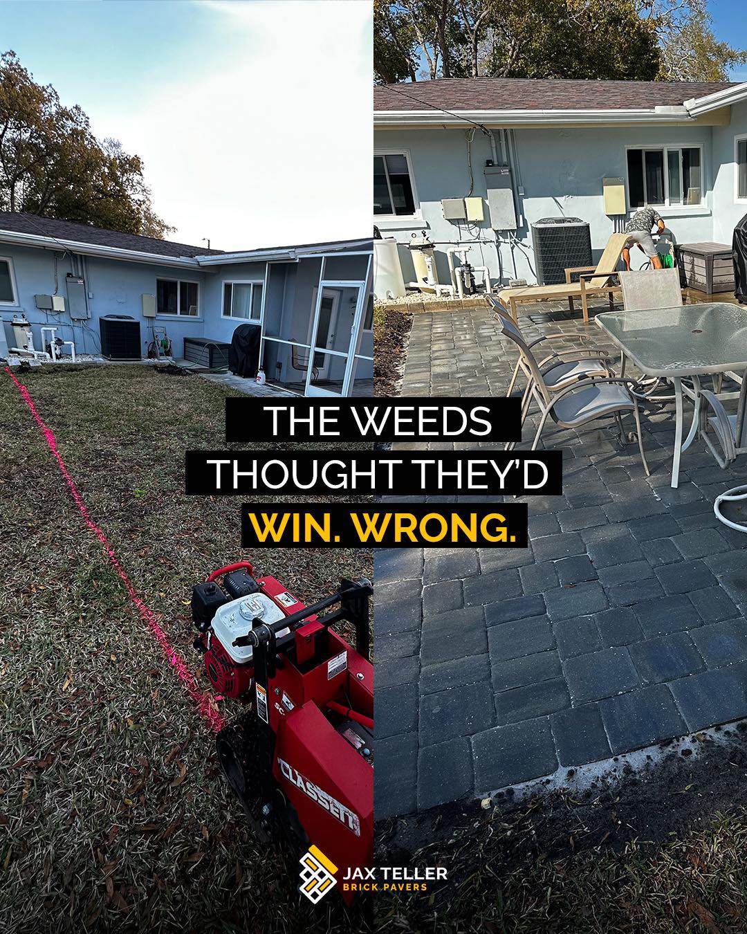 What used to be “I’ll deal with it later” turned into “Why didn’t I do this sooner?”A little hard work, a few questionable decisions along the way, and a lot of determination… and the backyard went from survival mode to proud mode.Now it actually makes you want to use it, have people over, and maybe even pretend it’s always looked like this. 🌿✨☎️(407) 907-8308
🌐 jaxtellerbrickpavers.com#pavers