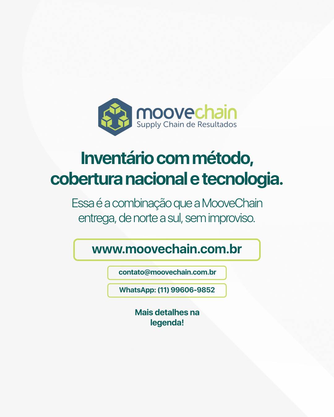 Do Oiapoque ao Chuí, tem um auditor MooveChain pronto para contar os seus estoques e ativos.
Toda empresa precisa inventariar. O problema quase sempre não é a vontade, é a falta de estrutura para executar com método, consistência e sem parar a operação.
A MooveChain acaba de confirmar mais de 80 inventariantes distribuídos por todo o Brasil. Profissionais de campo ativos, treinados na metodologia MooveChain e operando com o WeCount: QR Code, geolocalização e relatório conciliado em tempo real.
Norte, Sul, Nordeste, Centro-Oeste, Sudeste, onde a sua operação estiver, a MooveChain estará junto do seu patrimônio. Com o mesmo processo, o mesmo padrão e o mesmo relatório, independente do estado.
Acesse o link na bio e fale com um especialista.
#Inventário #AtivoFixo #AtivoLogístico #CoberturaNacional #WeCount #MooveChain #SupplyChain #GestãoDeEstoque