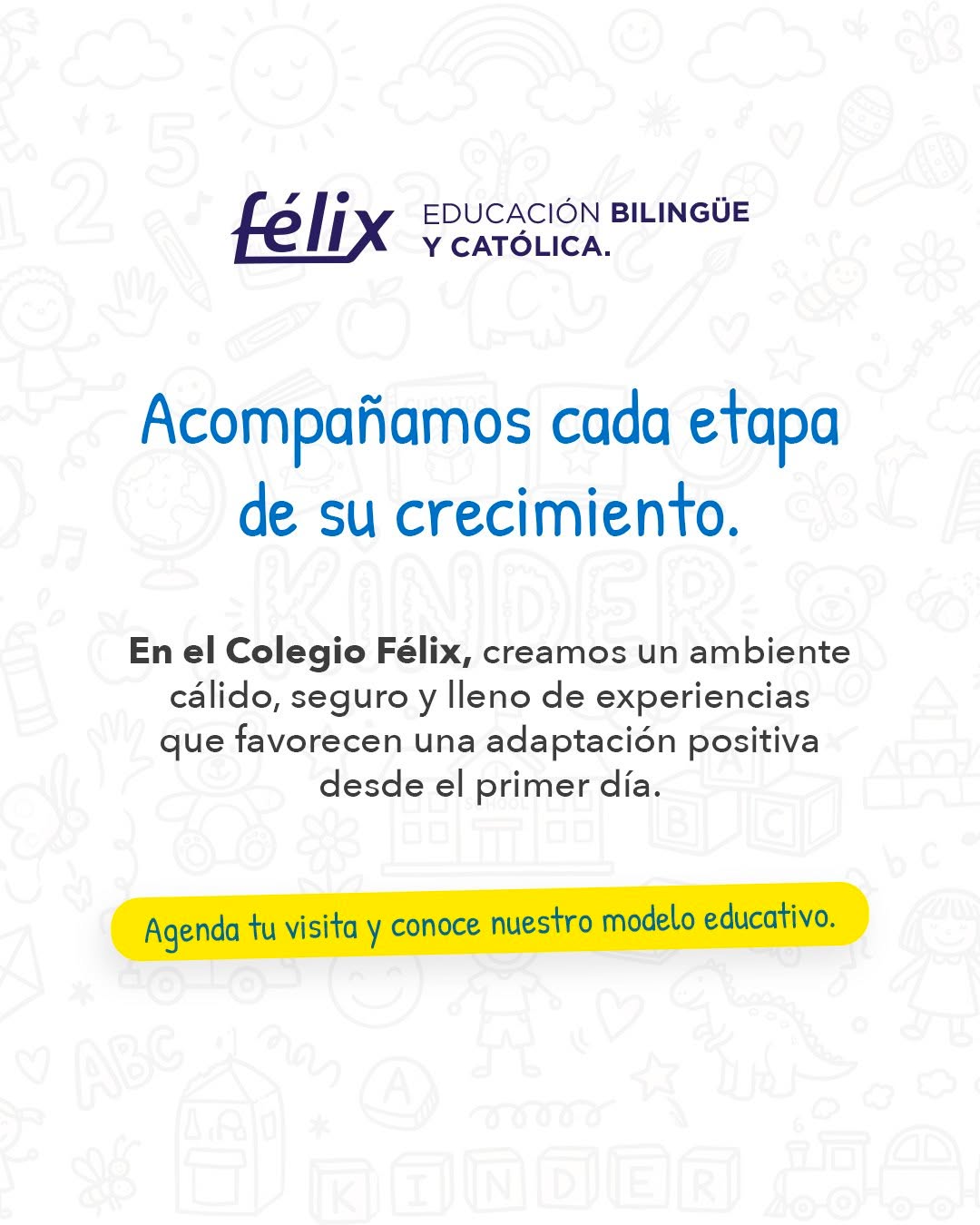 Comenzar la vida escolar es un gran paso para toda la familia.
Acompañamos a cada niño con un ambiente seguro, cercano y lleno de experiencias que hacen de la adaptación una etapa positiva.
💙 Admisiones abiertas para Maternal y Preescolar. Ven a conocer nuestras instalaciones y descubre la experiencia Félix.
Mayores informes: 📲 833 208 6511
Te atendemos también por WhatsApp 💬
Da clic aquí: 👉 https://wa.me/message/R3QCX6CUPW2KL1
#ColegioFelix #ExcelenciaAcademica #EducacionCatolica