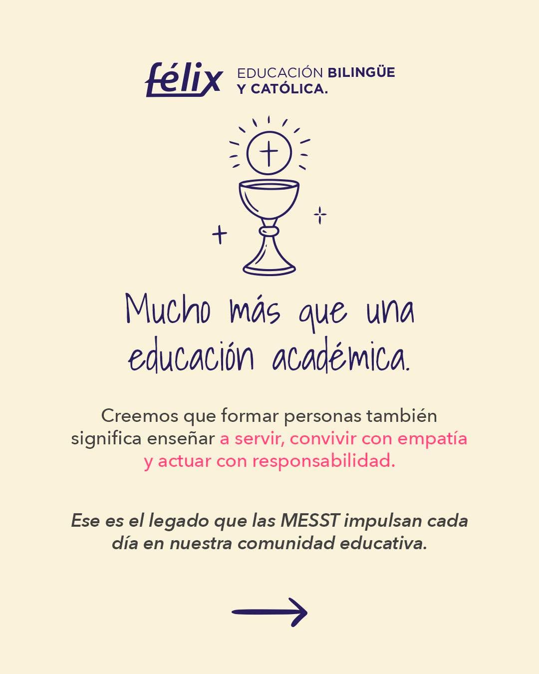 Gracias al acompañamiento de las Misioneras Eucarísticas de la Santísima Trinidad (MESST), nuestros alumnos fortalecen su formación humana y espiritual, aprendiendo valores como el respeto, la solidaridad, el servicio y el compromiso con los demás.
💙 Porque creemos que educar también es formar personas capaces de construir un mejor futuro.Conoce nuestro modelo educativo y vive la experiencia Félix.
Mayores informes: 📲 833 208 6511
Te atendemos también por WhatsApp 💬
Da clic aquí: 👉 https://wa.me/message/R3QCX6CUPW2KL1
#ColegioFelix #ExcelenciaAcademica #EducacionCatolica
