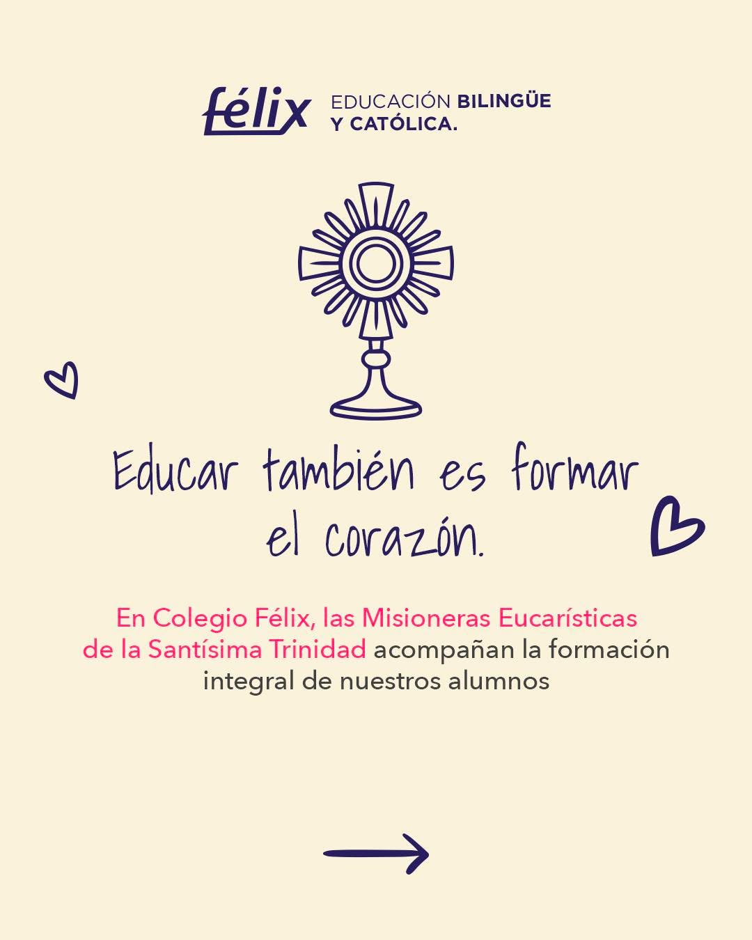 Gracias al acompañamiento de las Misioneras Eucarísticas de la Santísima Trinidad (MESST), nuestros alumnos fortalecen su formación humana y espiritual, aprendiendo valores como el respeto, la solidaridad, el servicio y el compromiso con los demás.
💙 Porque creemos que educar también es formar personas capaces de construir un mejor futuro.Conoce nuestro modelo educativo y vive la experiencia Félix.
Mayores informes: 📲 833 208 6511
Te atendemos también por WhatsApp 💬
Da clic aquí: 👉 https://wa.me/message/R3QCX6CUPW2KL1
#ColegioFelix #ExcelenciaAcademica #EducacionCatolica