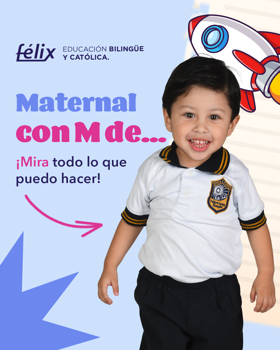 En Maternal, cada día es una nueva oportunidad para descubrir, aprender y crecer. 💙
✨ Acompañamos a nuestros pequeños en cada etapa, impulsando su desarrollo, autonomía y convivencia mientras disfrutan de aprender jugando.
Porque cada “¡mira lo que puedo hacer!” es un gran paso. 🥰
Mayores informes: 📲 833 208 6511
#ColegioFelix #ExcelenciaAcademica #EducacionCatolica