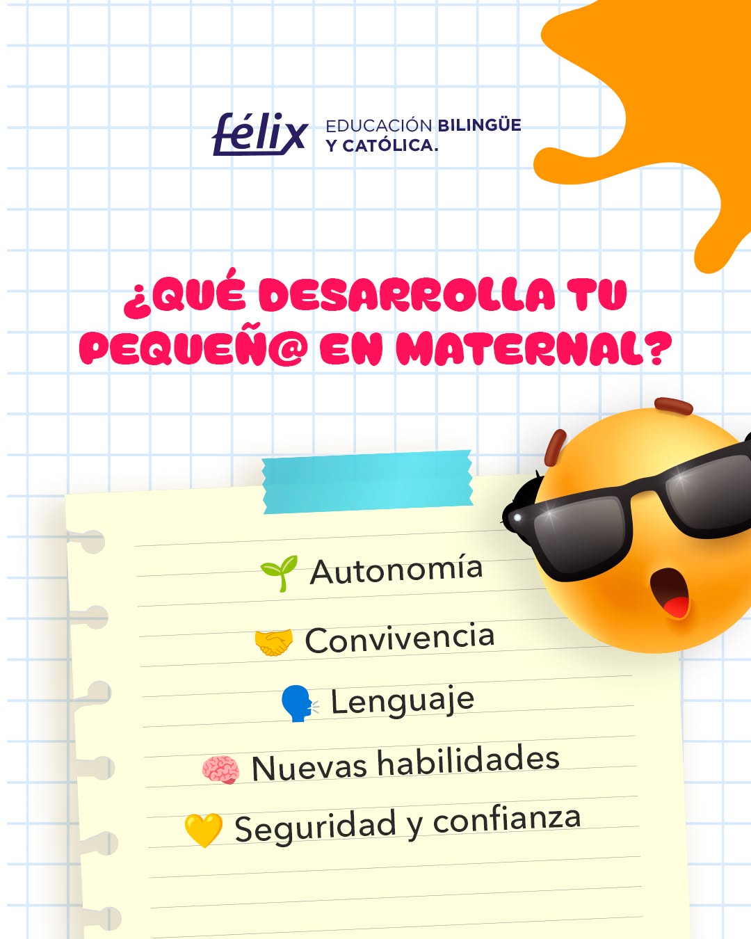 Dar el primer paso también es aprender juntos. 🤍
La llegada a Maternal es una nueva etapa para toda la familia: nuevas rutinas, nuevos retos y muchos momentos para celebrar. ✨
En Félix queremos acompañarte para que vivas este proceso con confianza y tranquilidad. 💛
Mayores informes: 📲 833 208 6511
#ColegioFelix #ExcelenciaAcademica #EducacionCatolica