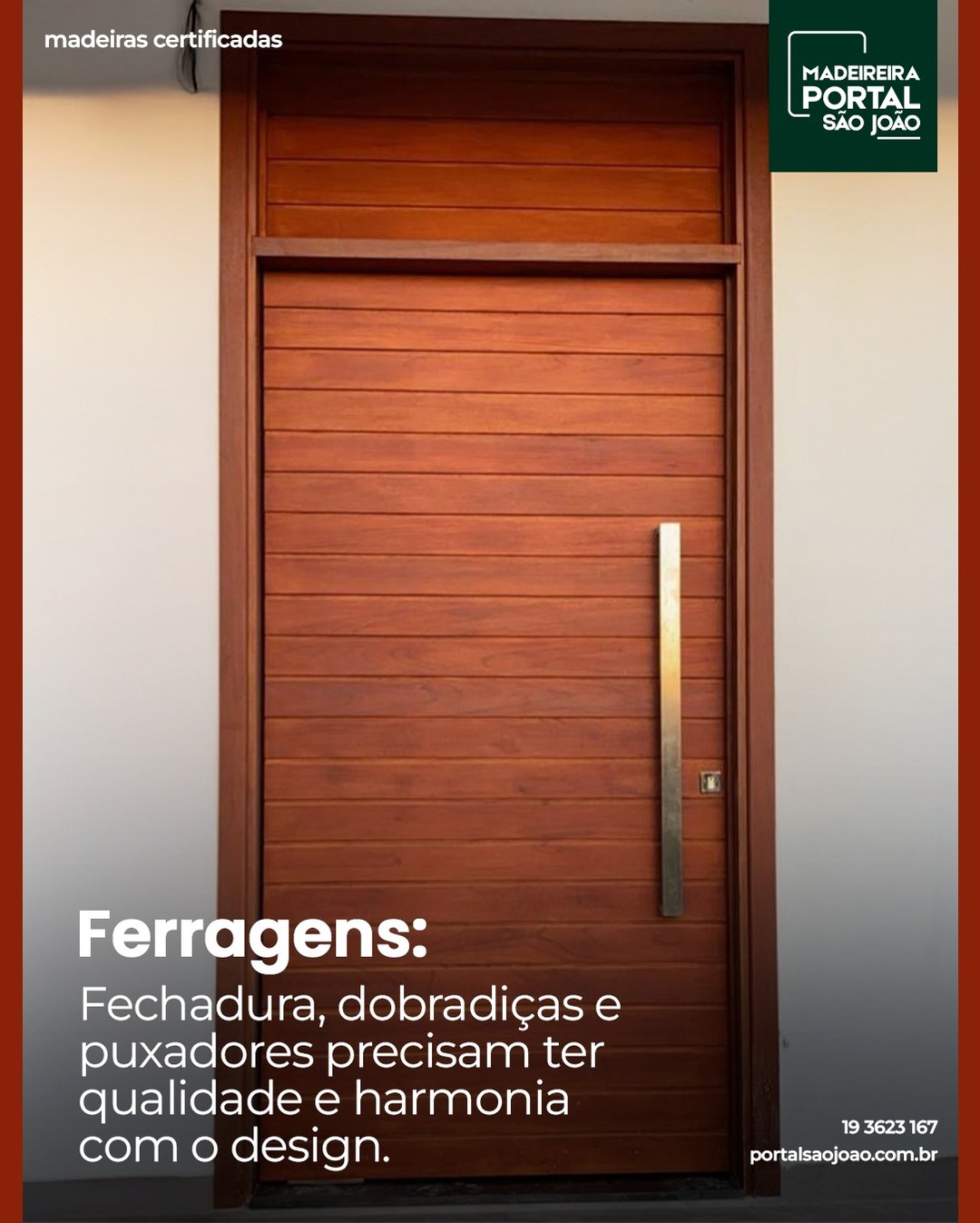 Uma porta de madeira não é só estética!Ela envolve técnica, design e funcionalidade.Antes de decidir, pense no conjunto!Venha para Madeireira Portal São João falar com quem entende do assunto.📞 (19) 3623-1647
📲 (19) 99927-4306
📍 Av. Dr. Octávio da Silva Bastos, 3145 Parque Alvorada#PortasDeMadeira #EscolhaCerta #DesignDePortas #ArquiteturaComMadeira #MadeiraNobre #DetalhesDeQualidade #ProjetoDeInteriores #PortaIdeal