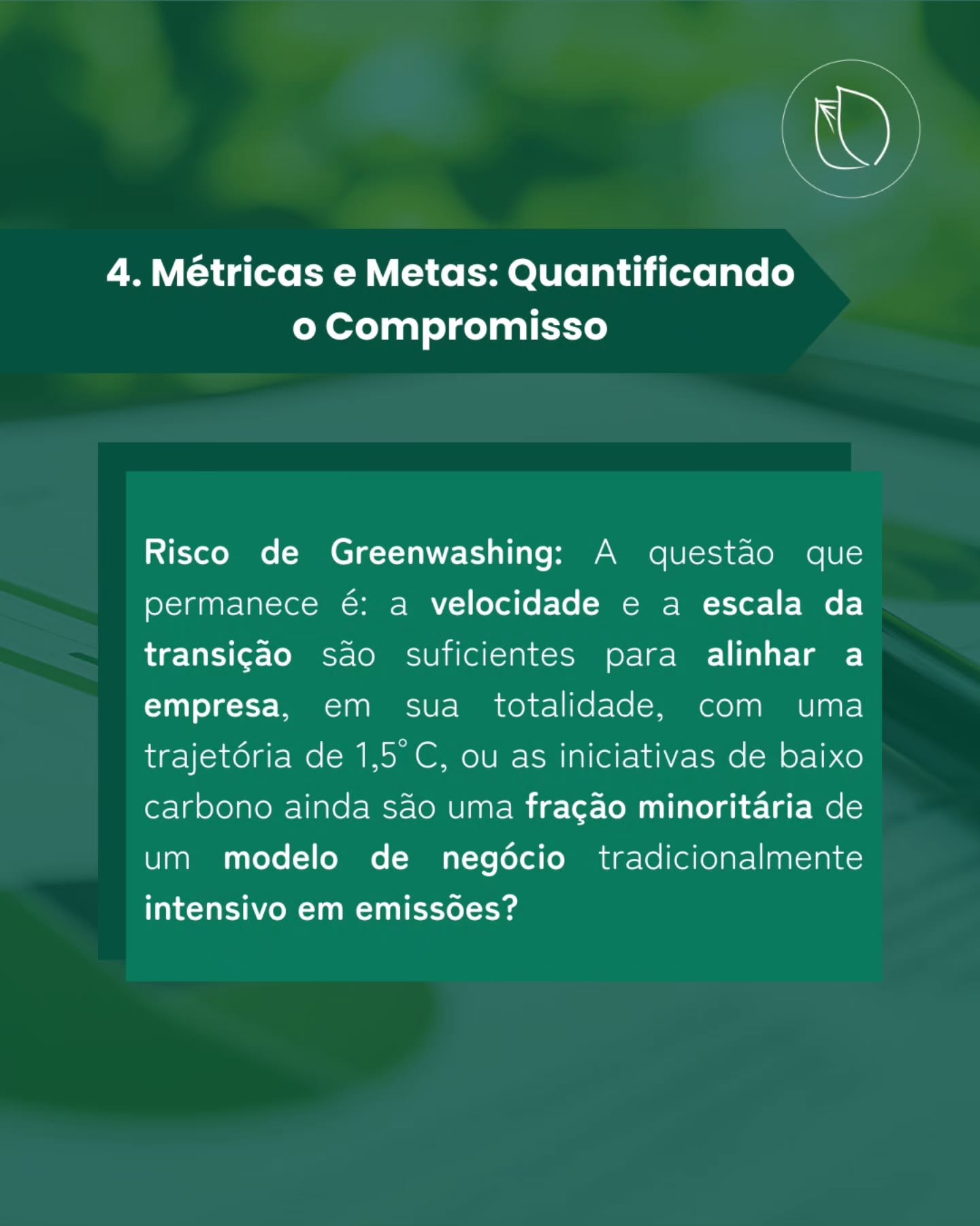 Na segunda parte da análise, o gFIS aprofunda a avaliação dos pilares de Gestão de Riscos, Métricas e Metas, destacando como a Vale identifica, mensura e acompanha riscos e oportunidades relacionados à sustentabilidade sob a ótica financeira.
O conteúdo amplia a leitura técnica do relatório, contribuindo para uma compreensão mais detalhada das práticas adotadas e de seus desdobramentos para a agenda de finanças sustentáveis no Brasil.
Acesse a análise completa pelo link da publicação:https://bit.ly/4bWYydd
