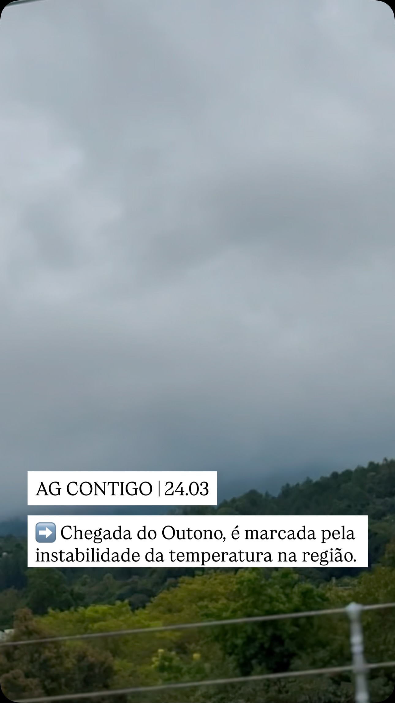 AG CONTIGO | 24.03➡️ Chegada do Outono é marcada pela instabilidade da temperatura na região.MAIS NOTÍCIAS EM: www.agazetacb.com.br (LINK NA BIO) AG CONTIGO | 24.03➡️ Chegada do Outono é marcada pela instabilidade da temperatura na região.MAIS NOTÍCIAS EM: www.agazetacb.com.br (LINK NA BIO)