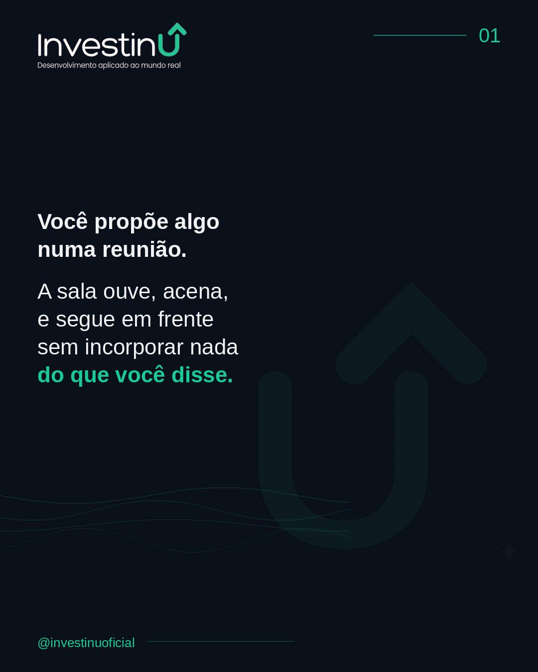Ser o mais experiente da sala não garante ser o mais ouvido.Influência real tem menos a ver com quem você é e mais com como você opera nas relações e nas conversas.Isso é desconfortável de aceitar para quem investiu anos construindo competência técnica.Mas é exatamente o que separa quem tem boas ideias de quem consegue implementá-las.#Investinu #Lideranca #Comunicacao #Carreira #InteligenciaEmocional #DesenvolvimentoProfissional