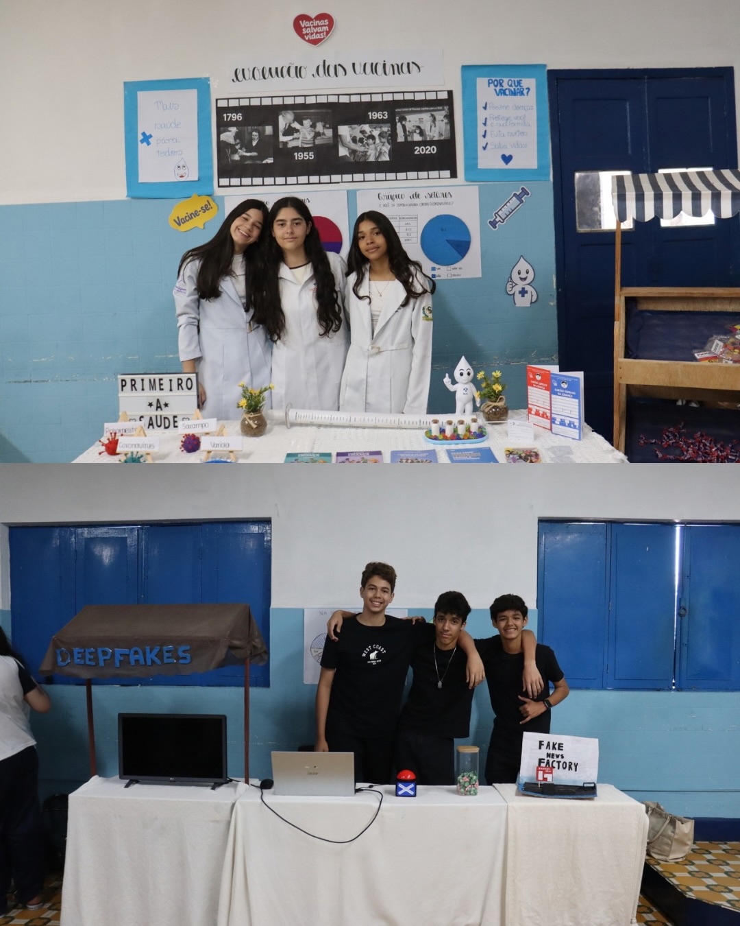 Mais alguns registros do nosso ESACC, a Exposição Salesiana de Arte, Ciência e Cultura, que movimentou o Auxiliadora no dia 25 de setembro. 💙❤️
Entre apresentações, descobertas, explicações e muitos registros especiais, nossos alunos mostraram criatividade, conhecimento, dedicação e muito protagonismo. 🎨🔬✨
Por trás de cada trabalho apresentado existe um processo de pesquisa, preparação, curiosidade e trabalho em equipe. E é justamente isso que mais nos orgulha: ver nossos estudantes colocando o conhecimento em prática, desenvolvendo seus talentos e compartilhando com a comunidade tudo aquilo que aprenderam.
Nosso carinho e agradecimento também aos professores, que acompanharam, orientaram e fizeram parte de cada etapa desse processo, e às famílias e visitantes que prestigiaram esse momento tão especial.
E ainda tem mais ESACC por aqui… 👀💙
Arrasaram, meninos e meninas! ❤️